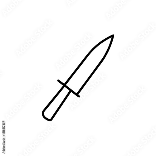 Simple outline illustration of a kitchen knife concept of icon  