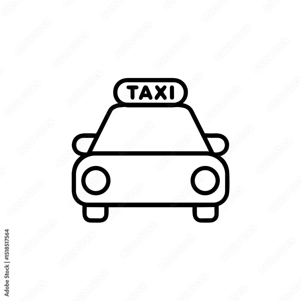 Obraz premium Taxi icon illustration of a front view car in minimalist style 