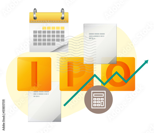 IPO Initial Public Offering - Stock Illustration