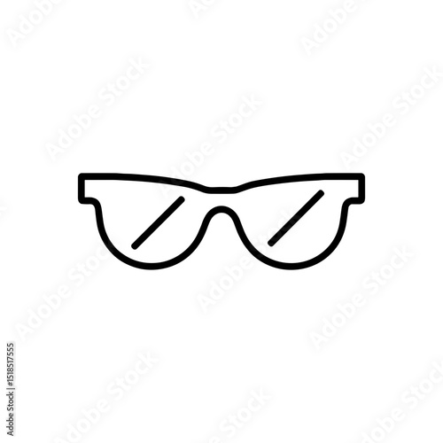 Stylish sunglasses icon in minimalistic line art design  