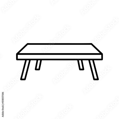 Simple wooden table with straight legs in minimalist design  