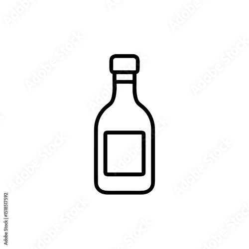 Outline of a bottle representing tequila concept icon  