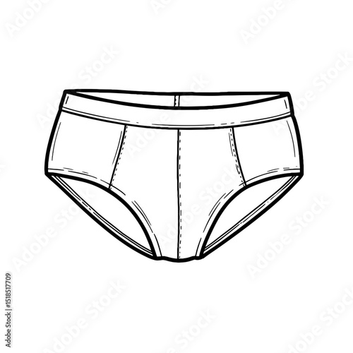 Hip briefs design in simple style on white background conceptual icon  