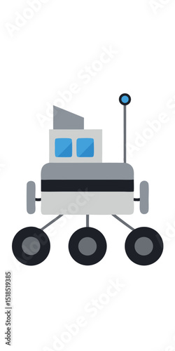 Cartoon Mars Rover Exploration Vehicle Illustration Isolated On White Background