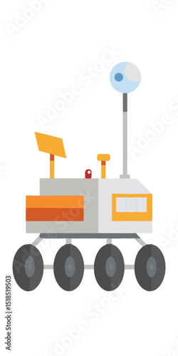 Cartoon Mars Rover Illustration For Space Exploration And Science Projects