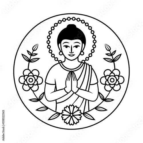 Guru Purnima Spiritual Blessing Flat Design Vector Illustration