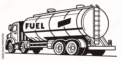 Fuel Tanker Truck Vector Illustration Transportation And Logistics Concept Isolated On White