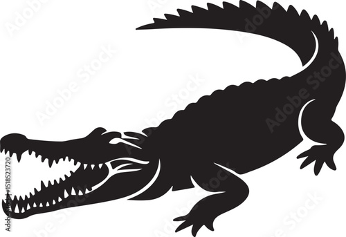 Vector of crocodile design on white background. Wild Animals. Reptile. Easy editable layered vector illustration.