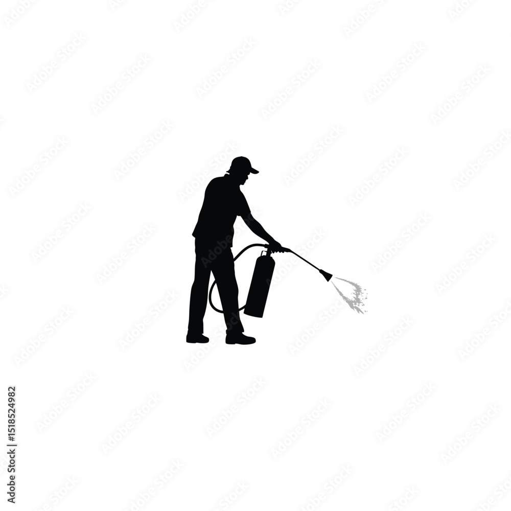 Naklejka premium Silhouette of a worker 