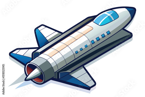 Isometric Vector Illustration Of A Space Shuttle Isolated On White Background