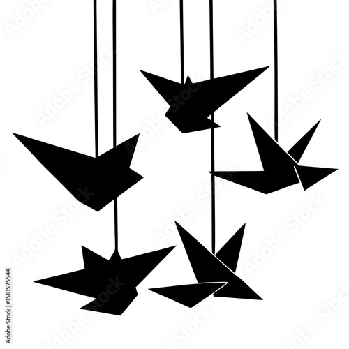 vector illustration of a origami crane