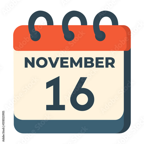 16 november calendar vector on white background
Vector calendar with date
