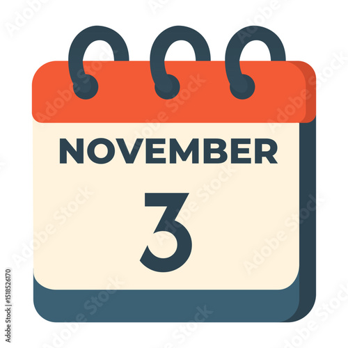 3 november calendar vector on white background
Vector calendar with date
