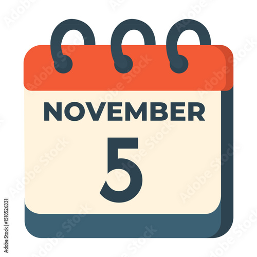 5 november calendar vector on white background
Vector calendar with date