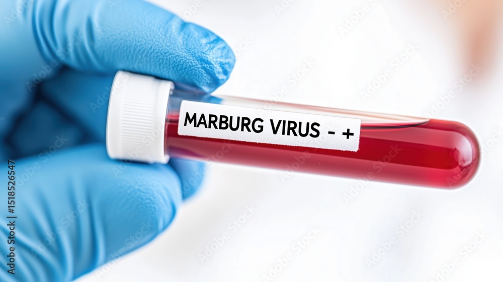 Obraz premium A person is holding a test tube of Marburg virus.