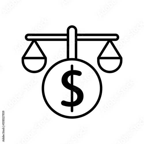 price balance icon with scales, vector
