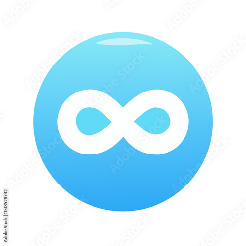 Modern Blue Circle Infinity Symbol Design Element