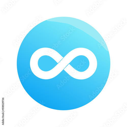 Modern Blue Circle Infinity Symbol Design Element