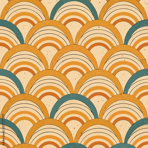 Retro Mid Century Modern Geometric Seamless Pattern Design