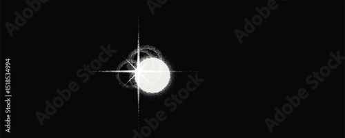 Sun explosion . Solar  x flare . Big eruption of plasma with magnetic loops . Exploding star in space. Solar flash of radiation on sun surface . Noise texture 