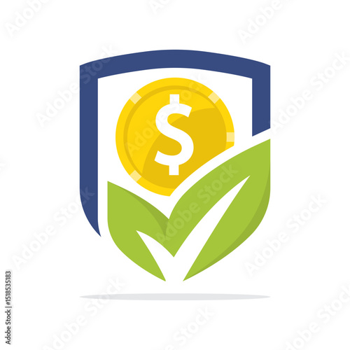 Illustration icon with the concept of growing financial asset protection management.