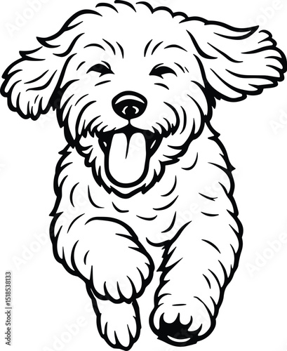 Wallpaper Mural Goldendoodle running vector black silhouette print design Torontodigital.ca