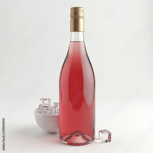 Title: wine bottle mockup3d mockups,champagne bottle mockup with white label, realistic 3d product mockups,glass bottle,white background,,ice cubes,multiple productsgolden champagne wine with glass
