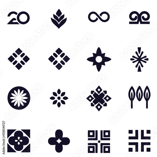 Collection of Minimalist Logos, Symbols and Geometric Icons set