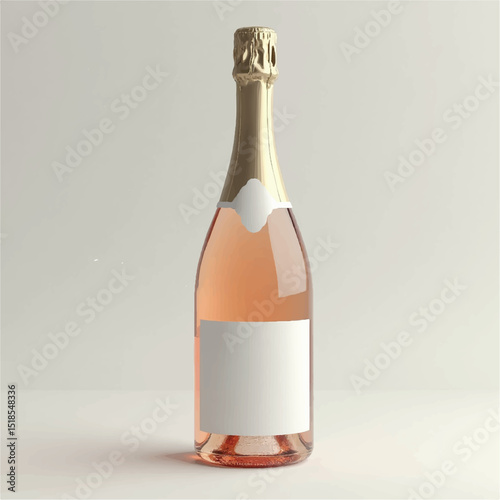 wine bottle mockup3d mockups,champagne bottle mockup with white label, realistic 3d product mockups,glass bottle,white background,withoutbackground,ice cubes,multiple productsgolden champagne red wine