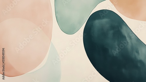 Soft pastel shades meld together gently in curved forms resembling fragile spheres