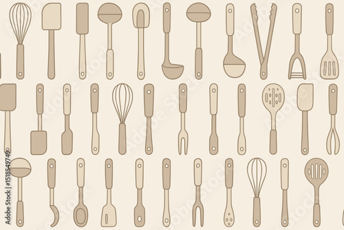 set of kitchen utensils