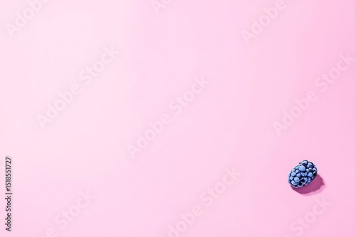 Blackberry on pink minimalistic background image