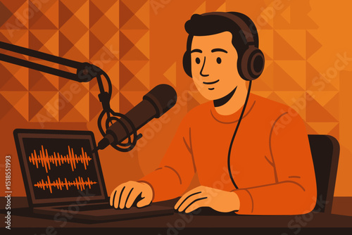 Creating an engaging podcast episode in a cozy studio setting during the day