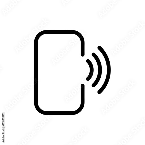 Contactless Payment or Signal Icon - Smartphone Outline with Radiating Waves