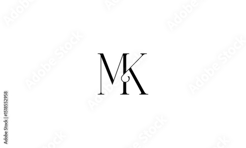 MK initial letters, monogram logo