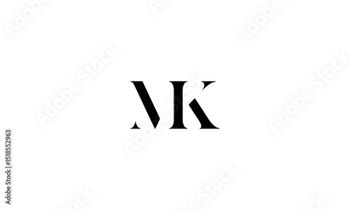 MK initial letters, monogram logo