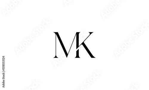 MK initial letters, monogram logo