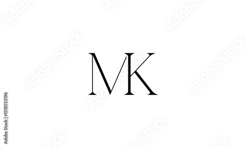 MK initial letters, monogram logo