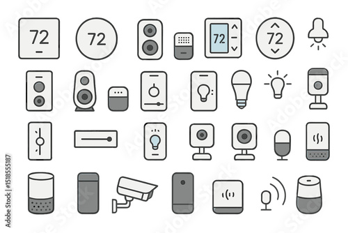 Smart home devices and controls showcased in a minimalist design for modern living spaces during daylight hours