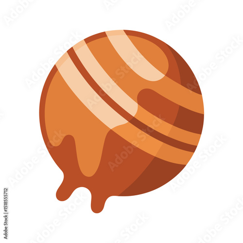 Glossy Chocolate Drizzled Candy Vector