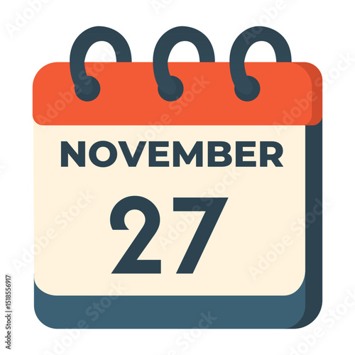 27 november calendar vector on white background
Vector calendar with date