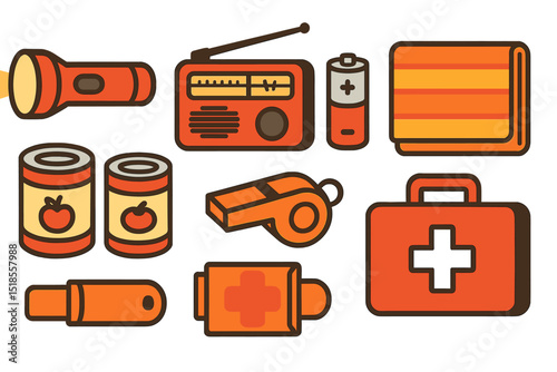 Emergency preparedness kit with essential items for safety during uncertain situations