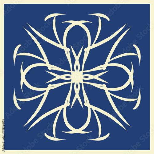 Ceramic tile template. Ornament, ethnic style. Simple bright vector illustration.