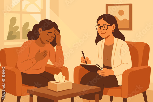 Woman receiving emotional support during a therapy session