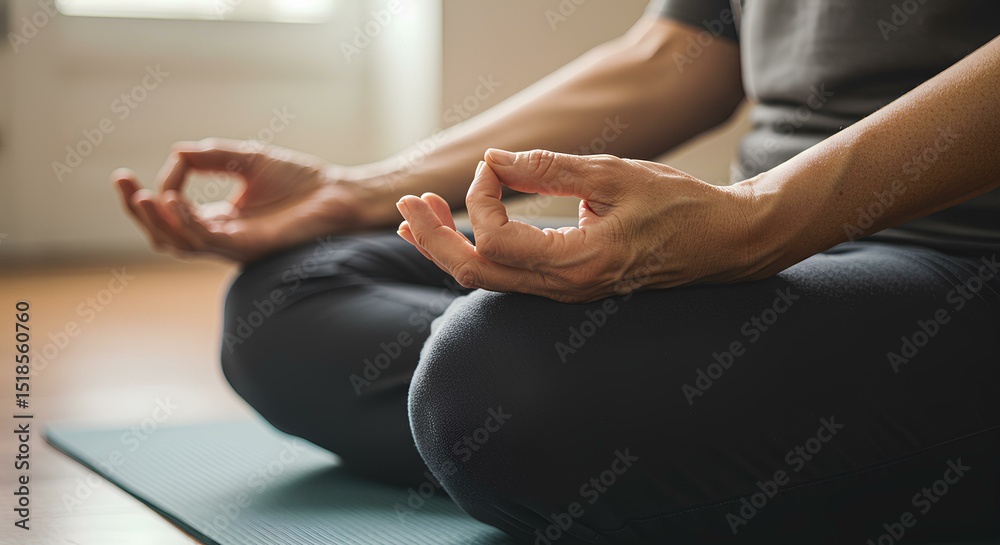 custom made wallpaper toronto digitalClose-up of Person Meditating in Lotus Position Indoors