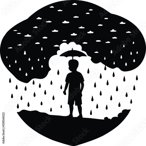 Clear Sky After Rain Silhouette | Bright Weather Calm Landscape View