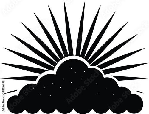 Sun Rays Through Clouds Silhouette | Heavenly Light Breaking the Sky