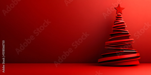 christmas, tree, holiday, winter, xmas, star, card, illustration, design, celebration, red, vector, christmas tree, decoration, carpet, snow, art, new, season, merry, greeting, snowflake, year, decemb