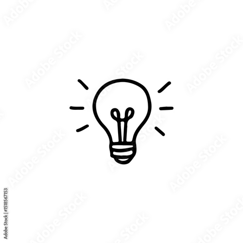 Brighten your projects with this vector illustration of a hand-drawn light bulb icon, symbolizing creativity and innovation. Perfect for presentations, design elements, and educational materials.