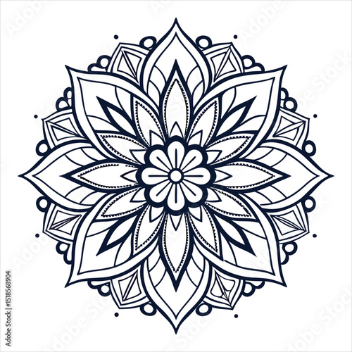 mandala, mandala design, mandala design idea, mandala design vector, mandala sample Isolated flower mandala in vector. Round line pattern. Vintage monochrome element for coloring pages and design
